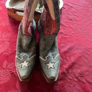 Corral Vintage Ladies 7.5M Texas Flag Snip Toe Boots *Like New*